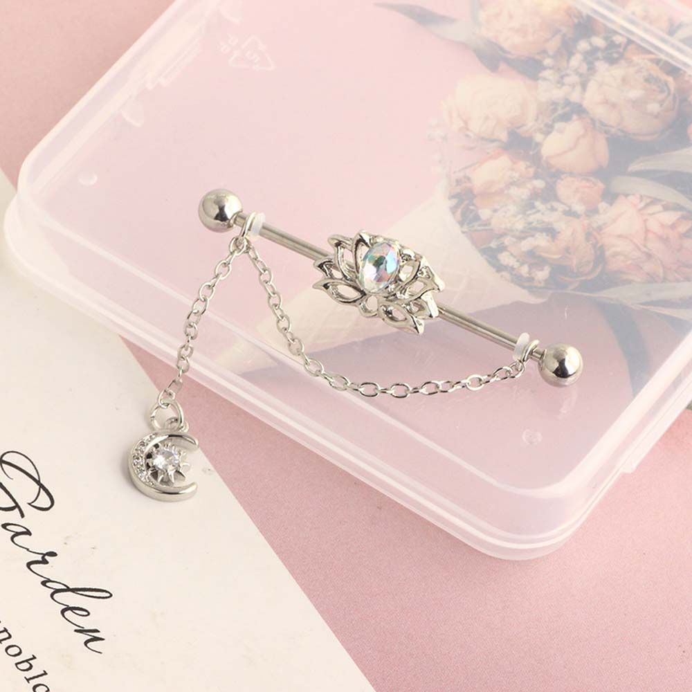 Industrial Barbell Long - Regalo per Ragazze, Gioielli per Piercing,