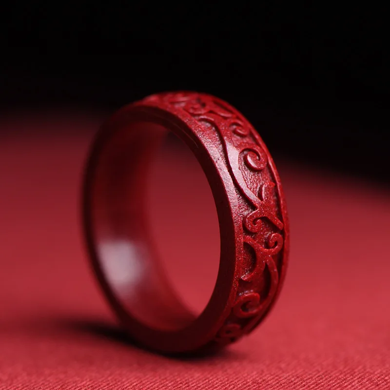 Daith Heart Ring - Naturale autentico anello cinabro regalo fidanzata
