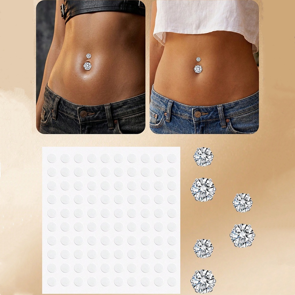 Body Jewelry Belly Button Rings - Piercing finto per ombelico con zirconi