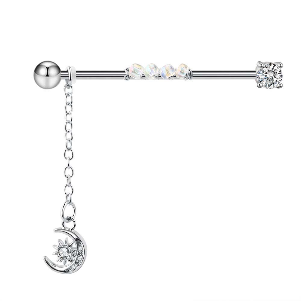 Industrial Barbell Long - Orecchini a barra, regalo per ragazze,