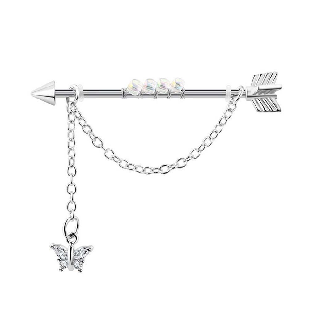 Industrial Barbell Long - Orecchino a perno in stile punk