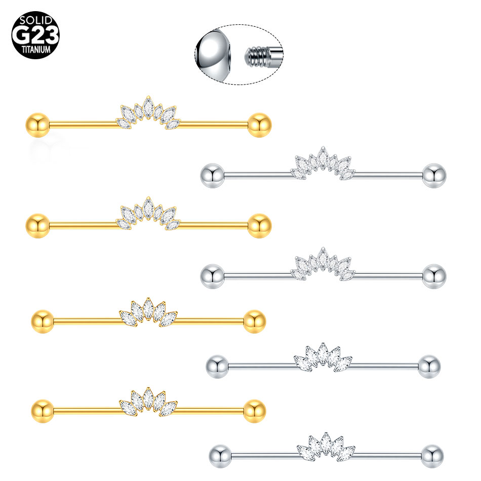 1/5PCS Titanio 14G CZ Industri - Industrial Barbell Long recensione e prezzo