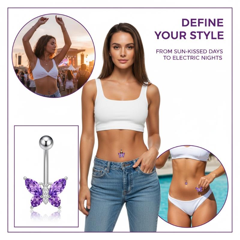 1 Pezzo Anello da Ombelico Pen - Body Jewelry Belly Button Rings recensione e prezzo
